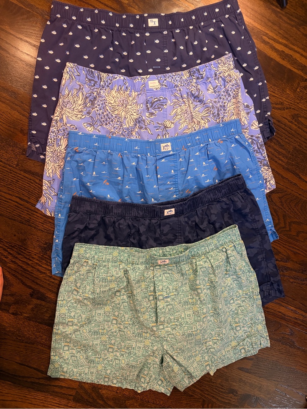 Southern Tide Men’s XL Boxers Lot of 5 Fish Floral Swim Camo Coastal Prints
